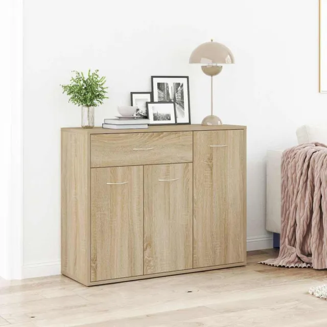 vidaXL Dressoir 88x30x70 cm bewerkt hout sonoma eikenkleurig Bruin