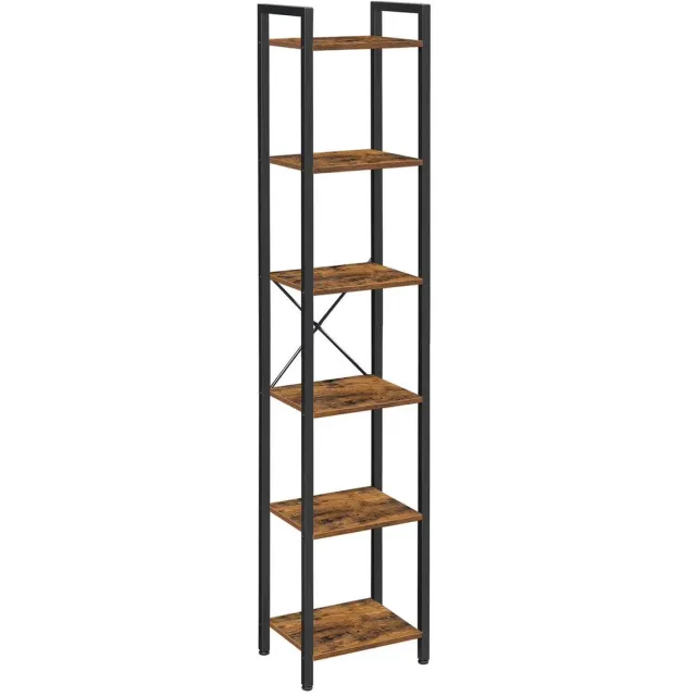 BEGRYF Opbergrek - rustiek bruin - 6 legplanken - 39,5x30x187,5 cm Rustiek bruin / zwart
