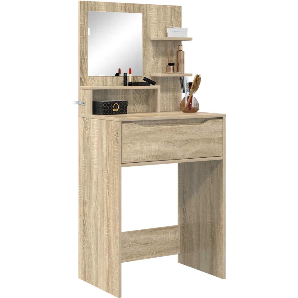 vidaXL Slaapkamer Kaptafels Sonoma Eiken 60 x 39,5 x 135 cm Bruin