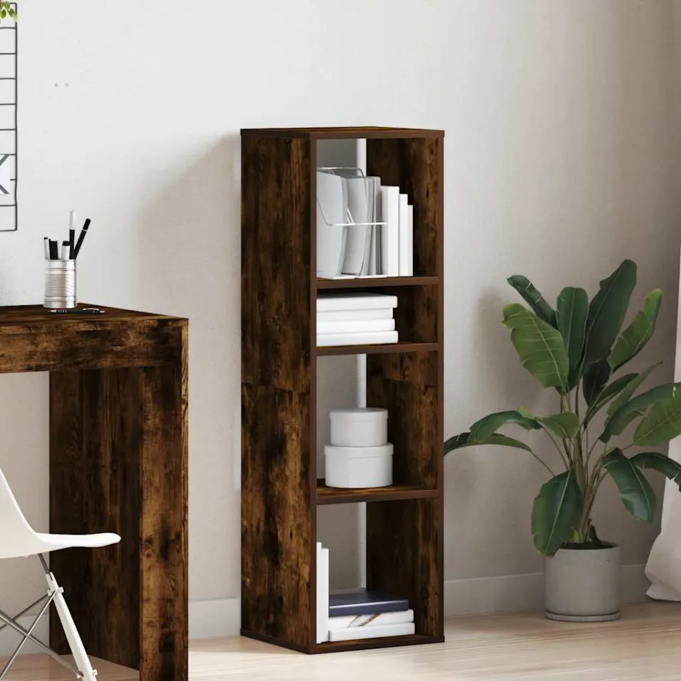 vidaXL Boekenkast 34x31x112 cm bewerkt hout gerookt eikenkleurig, foto 2