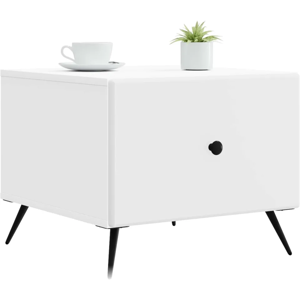 vidaXL Salontafel met lade Wit 49 x 50 x 40 cm Bewerkt hout, foto 3