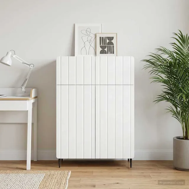 vidaXL Dressoir Wit 66 x 34,5 x 92 cm Bewerkt hout, foto 2