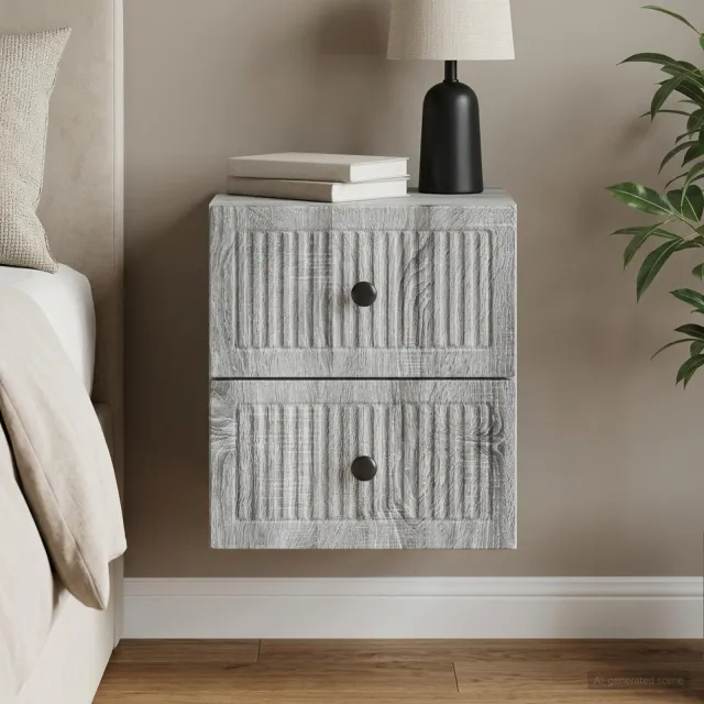 vidaXL Wandbeugel Bedkast Grijs sonoma 33 x 34,5 x 40 cm Bewerkt hout, foto 2