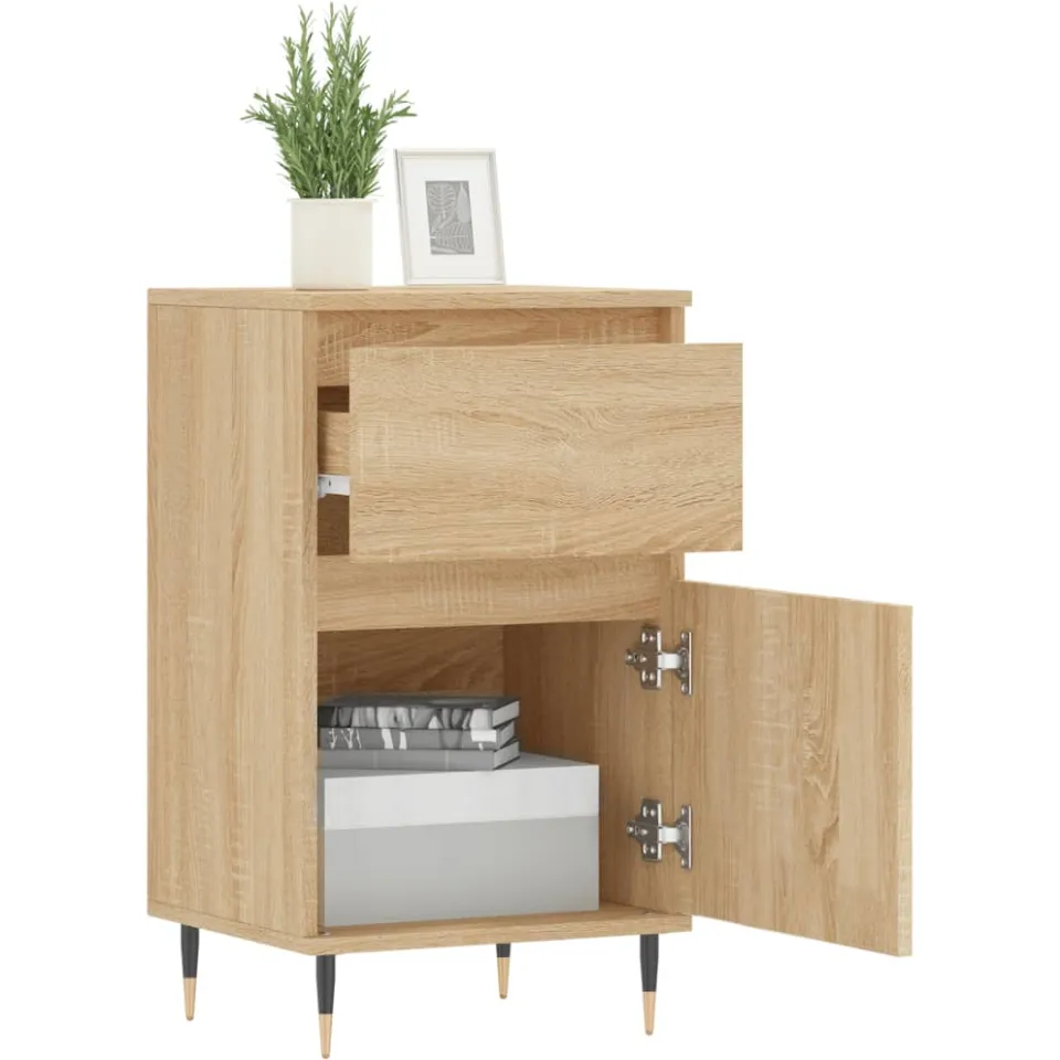 vidaXL Dressoir 40x35x70 cm bewerkt hout sonoma eikenkleurig, foto 4