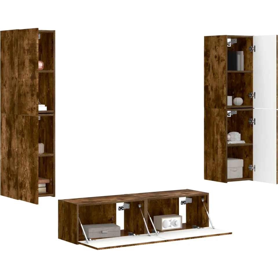 vidaXL Tv-meubelset 6 st 31 x 30 x 60 cm Gerookt eiken