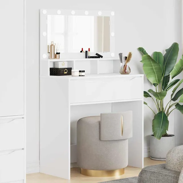 vidaXL Slaapkamer Kaptafels Wit 80 x 39,5 x 135 cm Bewerkt hout, foto 2