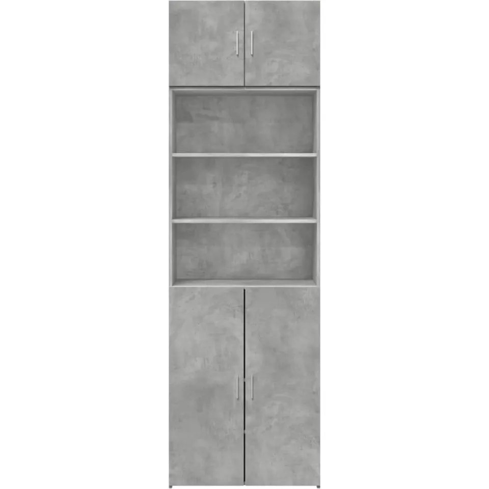 vidaXL Opbergkast 70x42,5x225 cm bewerkt hout betongrijs