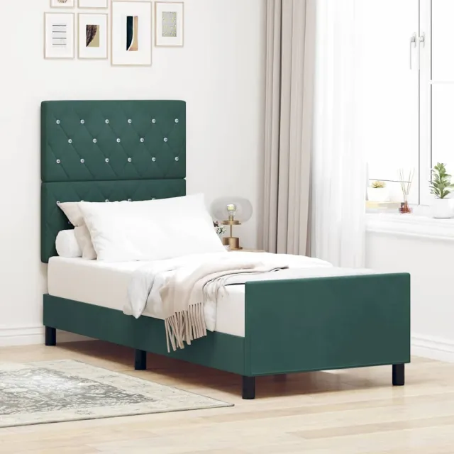vidaXL Boxspringbed met hoofdeinde Donkergroen 80 x 200 cm Fluweel