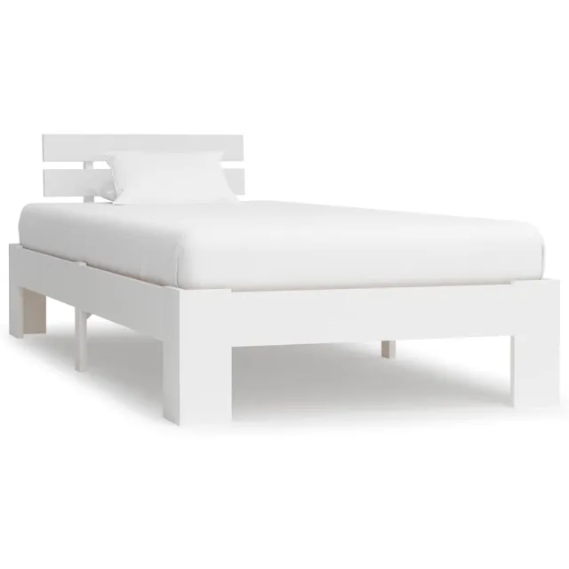 vidaXL Bedframe massief grenenhout wit 90x200 cm
