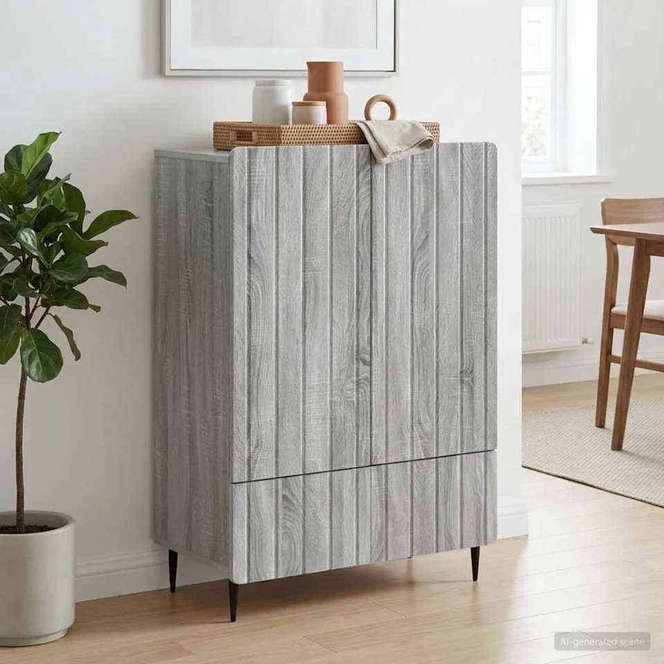 vidaXL Dressoir Grijs sonoma 66 x 34,5 x 97 cm Bewerkt hout, foto 3