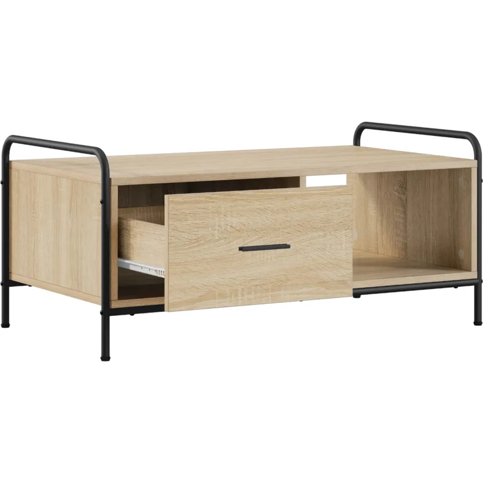 vidaXL Salontafel Sonoma Eiken 90 x 49 x 41 cm Bewerkt hout, foto 2