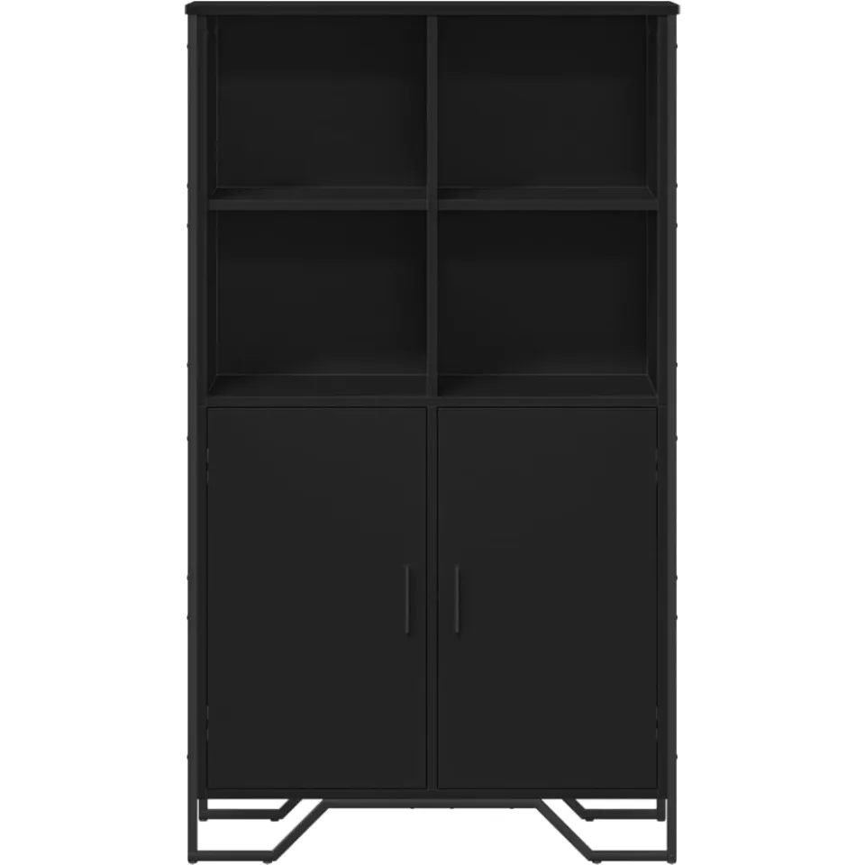 vidaXL Hoge kast 79,5x35,5x137,5 cm bewerkt hout zwart, foto 3