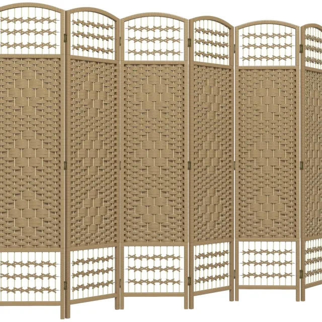 Atlasyx kamerscherm - Roomdivider - Scheidingswand - Paravent - Ruimteverdeler - Opvouwbaar - 240 x 1,5 x 170 cm - Natuurlijk