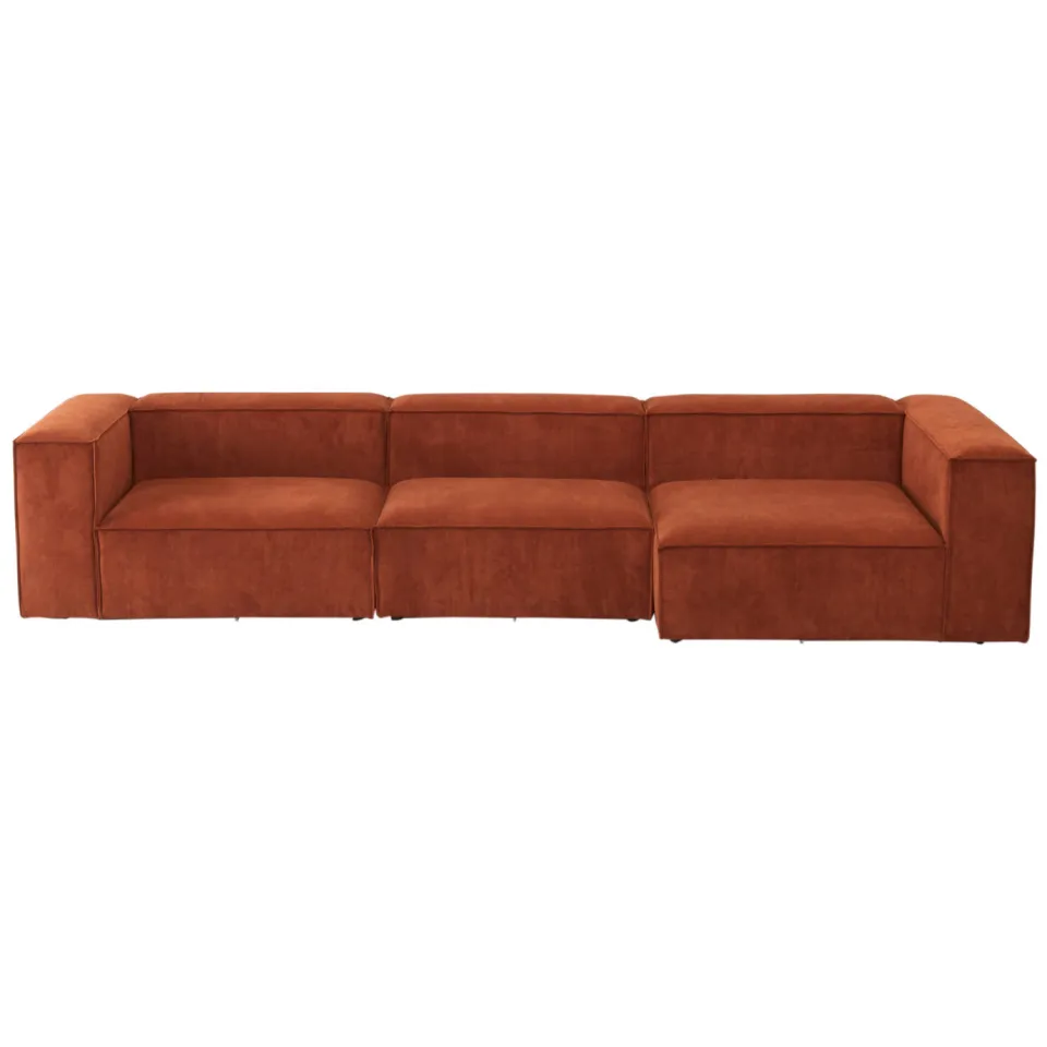 NOUS Living hoekbank rechts Igor - terracotta