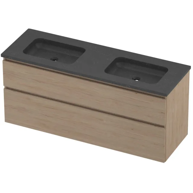 Proline Rollo Badmeubelset Hardsteen Elegant 140x46x62 cm Blue Stone Ideal Oak Eiken