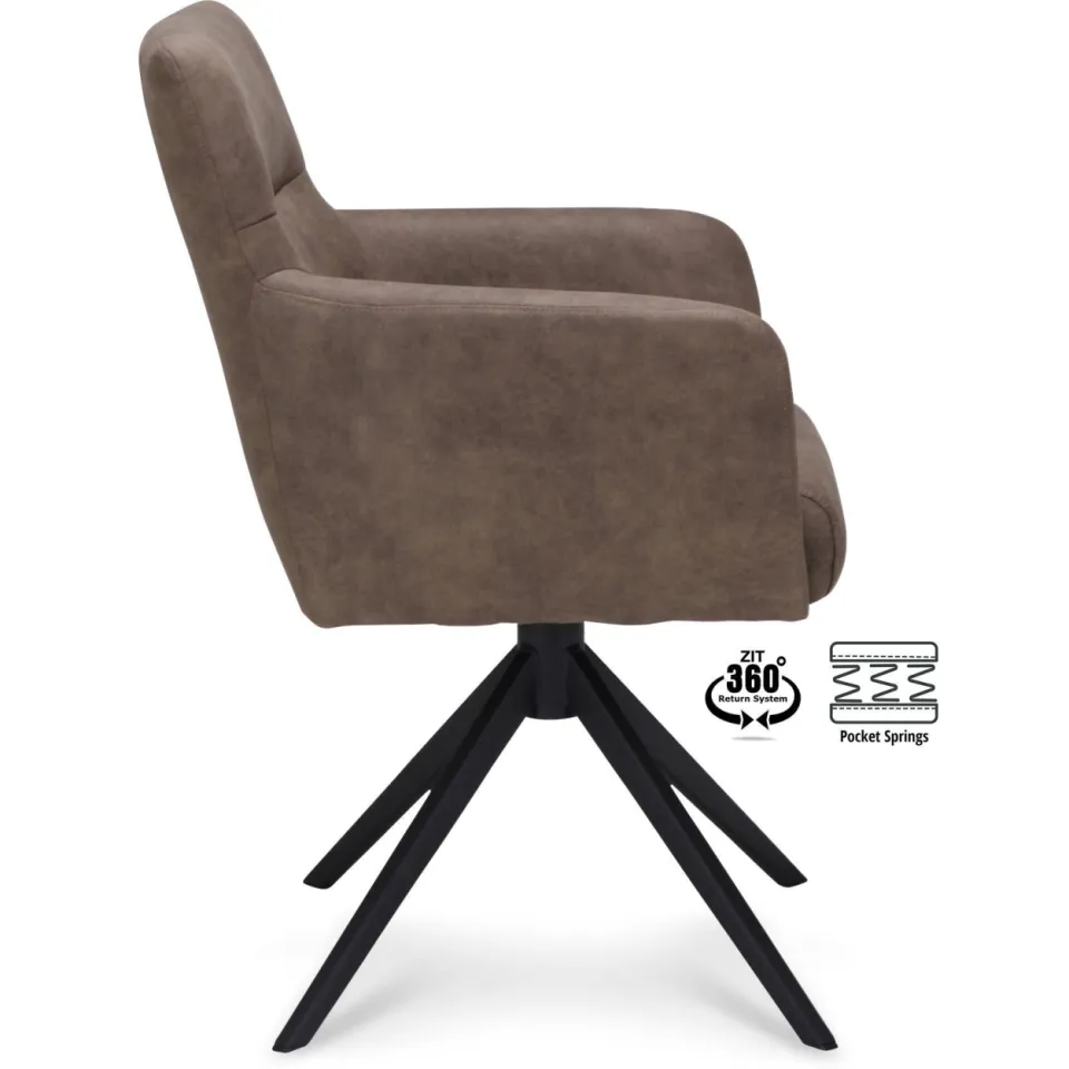 Wehkamp Home Meau armstoel taupe, foto 2