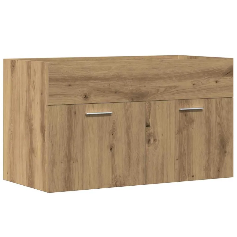 vidaXL Wastafelkast 90x38,5x46 cm bewerkt hout artisanaal eikenkleur, foto 3