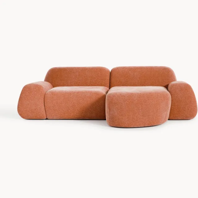 Westwing Collection Modulaire hoekbank Wolke (3-zits) terracotta