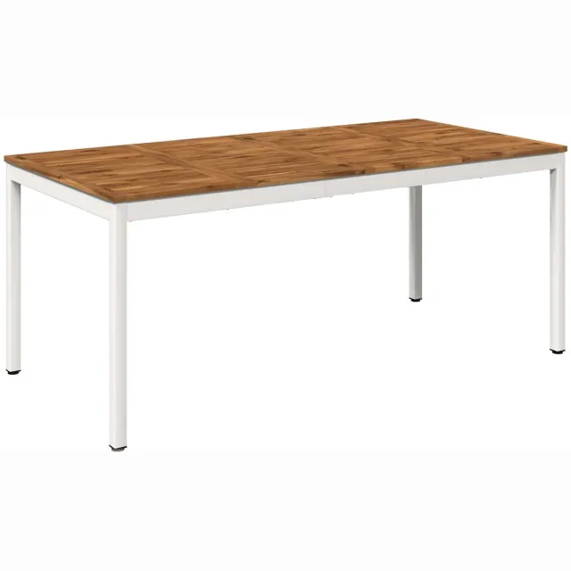 vidaXL Tuin - Eettafel - NAARDEN - Natuurlijk - en - Wit - 180 - x - 88,5 - x - 75 - cm