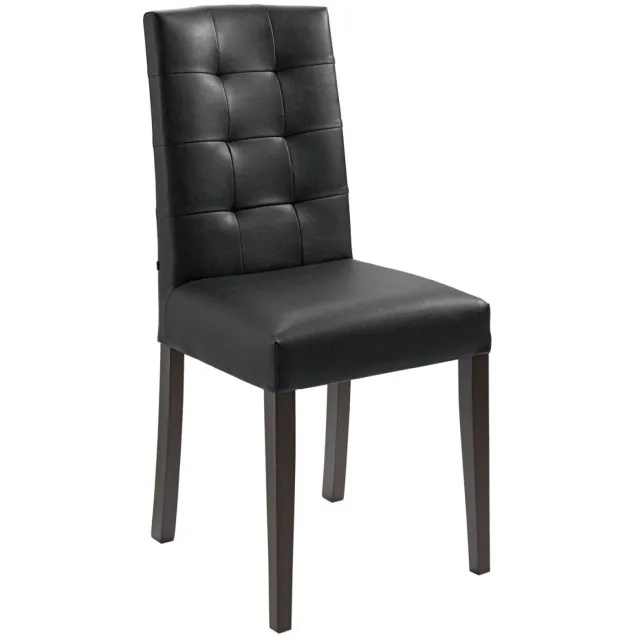 Vega 2x VEGA Stoel Newham; 45x56x96 cm (BxDxH); zitting zwart, frame wengé; 2 stuk / verpakking