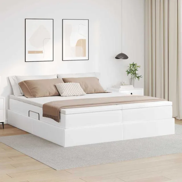 vidaXL Opbergbed met matras met opslag Wit 180 x 200 cm Nep Leer