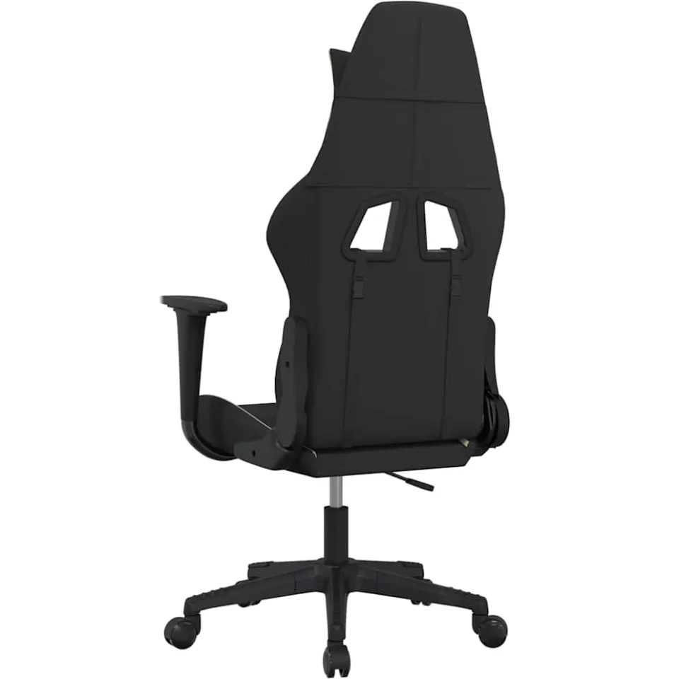vidaXL Massage gamestoel stof zwart en crèmekleurig, foto 4