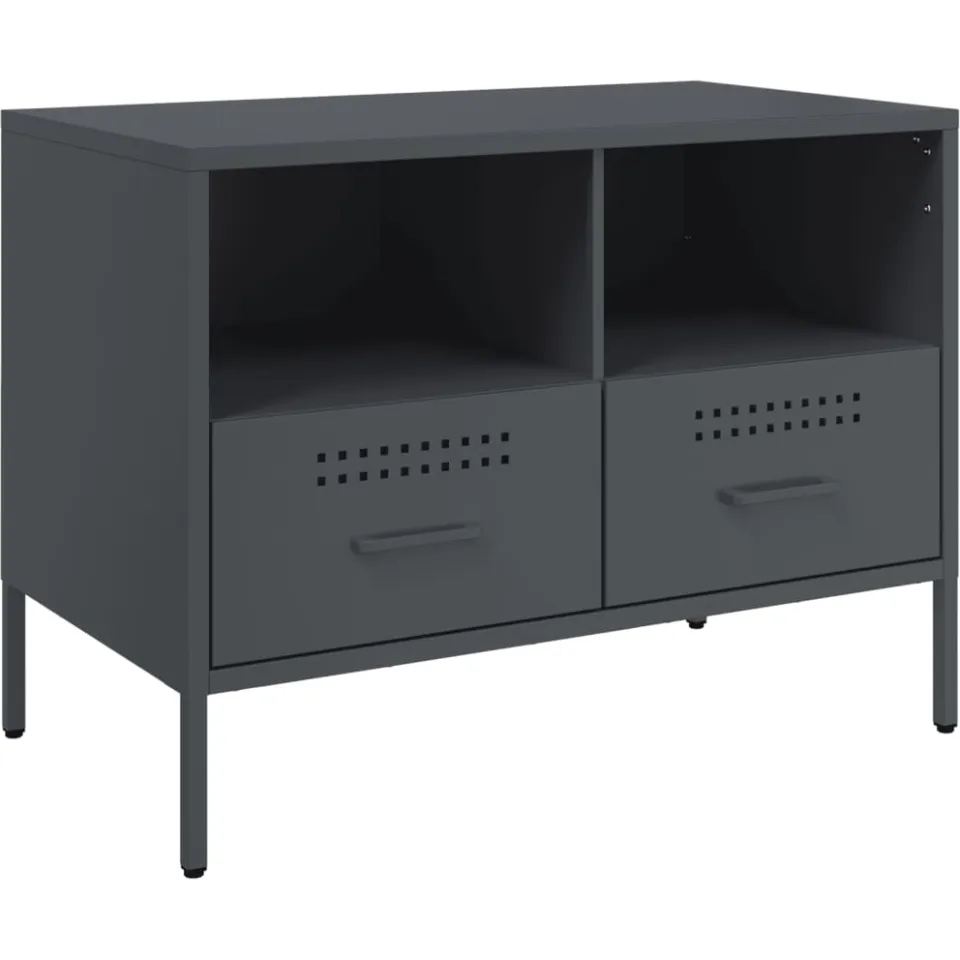 vidaXL Tv-meubel 68x39x50,5 cm staal antracietkleurig Anthraciet