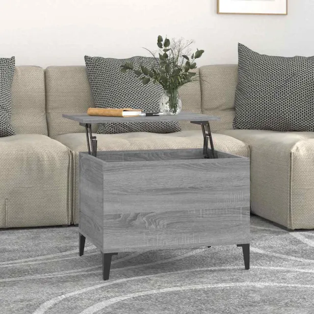 vidaXL Salontafel 60x44,5x45 cm bewerkt hout grijs sonoma eikenkleurig, foto 2