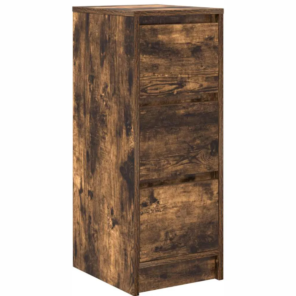 vidaXL Dressoir 29,5x34x76 cm bewerkt hout gerookt eikenkleurig