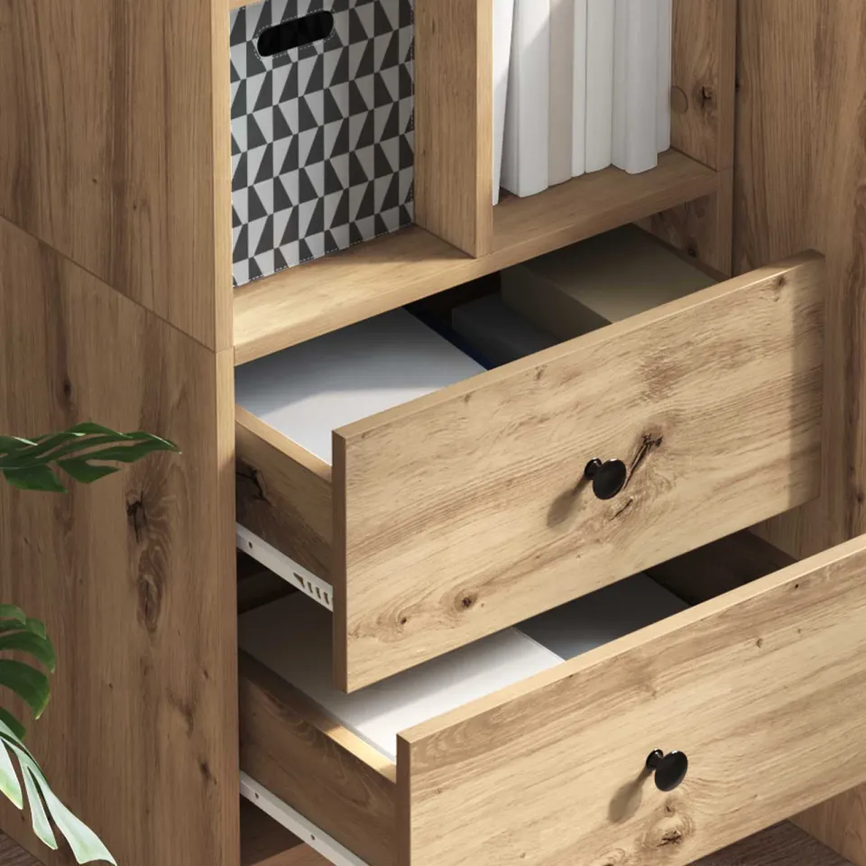 vidaXL Hoge kast Artisan Eiken 45,5 x 34 x 127 cm, foto 3