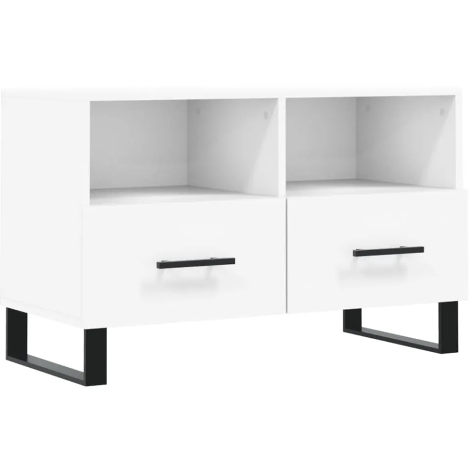 vidaXL Tv-meubel 80x36x50 cm bewerkt hout wit, foto 3