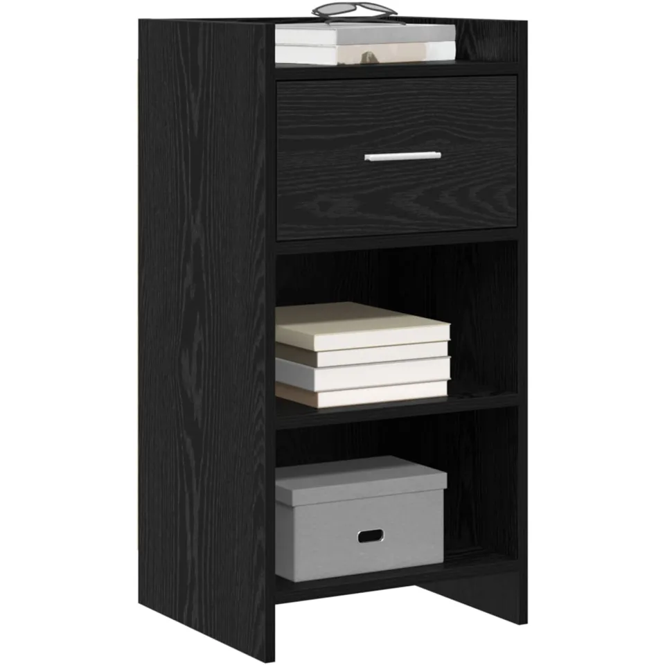 vidaXL Dressoir Zwart eiken 40 x 36 x 80 cm Bewerkt hout