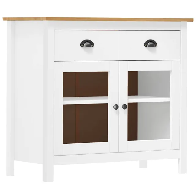 vidaXL Dressoir Hill Range 90x40x80 cm massief grenenhout wit