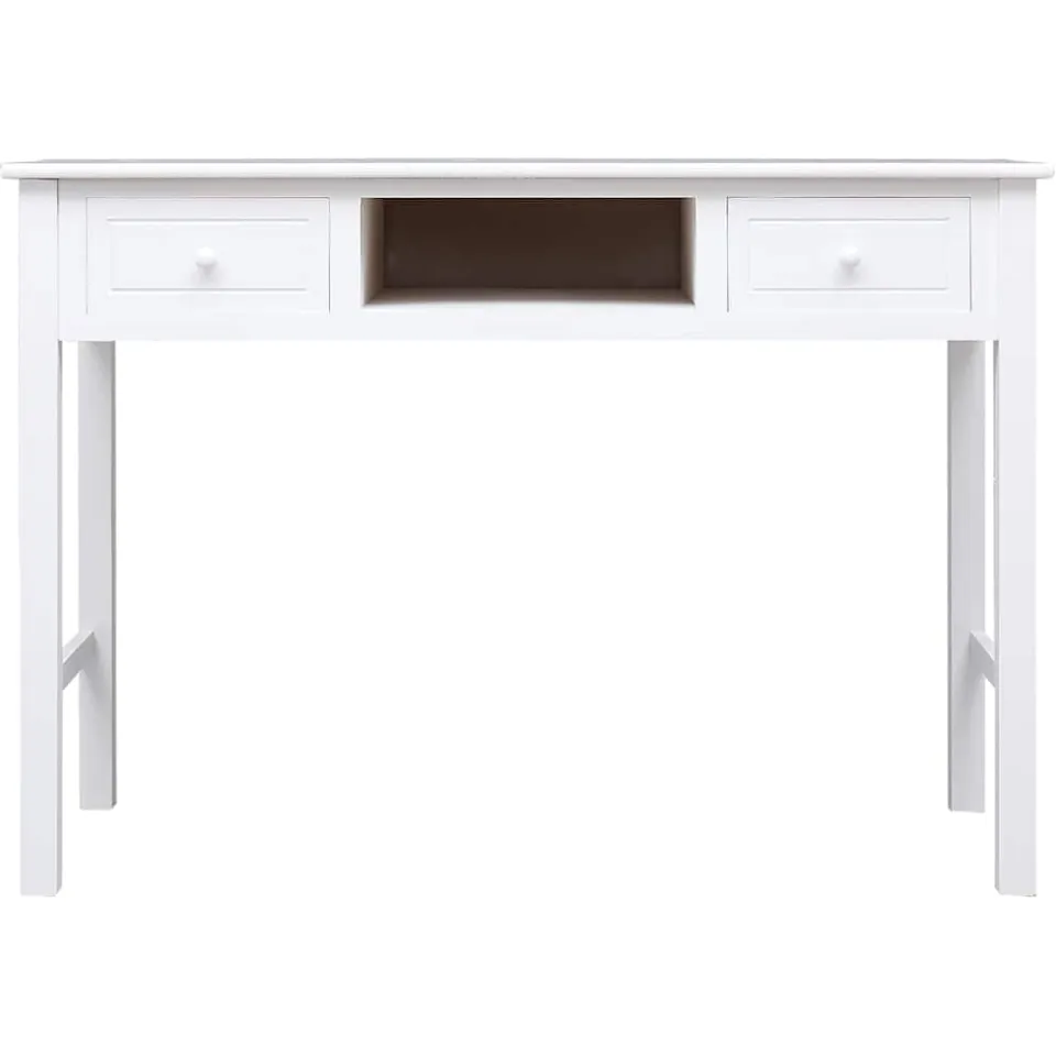 vidaXL Bureau 108x45x76 cm massief paulowniahout wit, foto 3