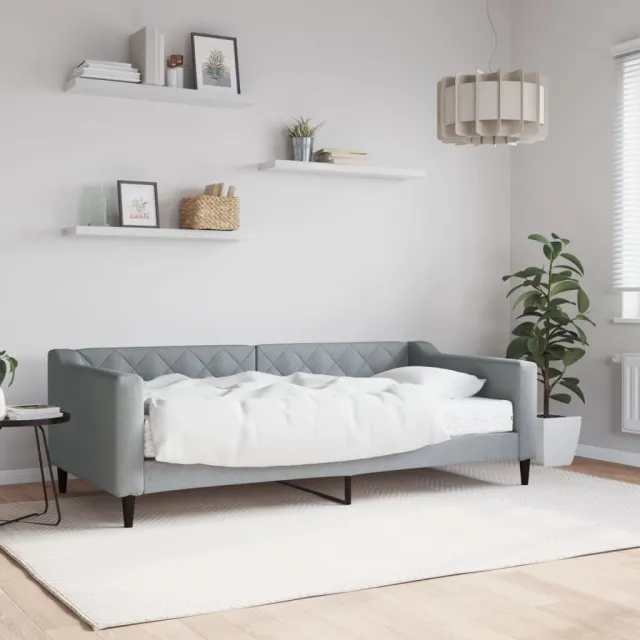 vidaXL Slaapbank met matras 90x190 cm stof lichtgrijs
