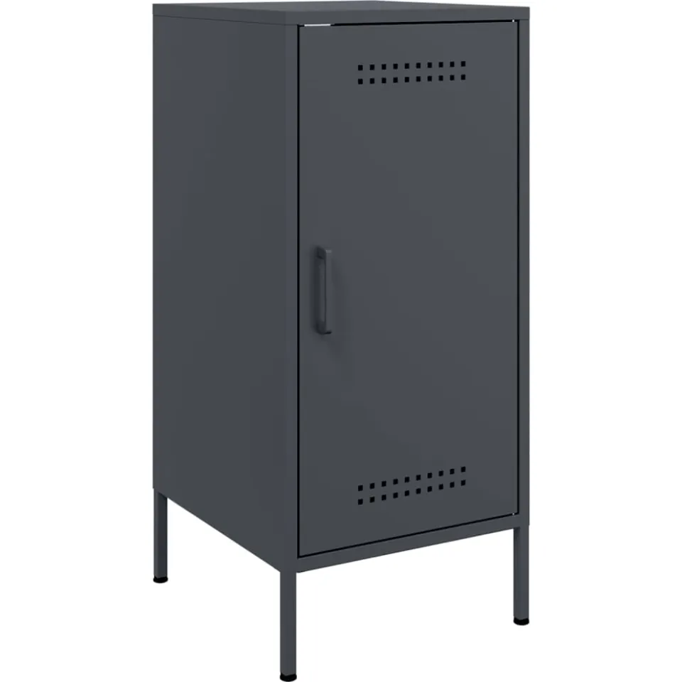 vidaXL Dressoirs 2 st 36x39x79 cm staal antracietkleurig, foto 4