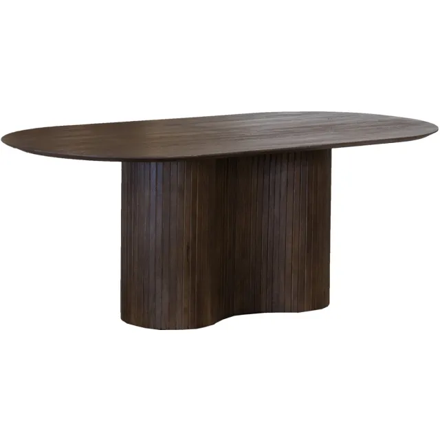 Giga Meubel Eettafel Ava - Ovaal - Mangohout - 200cm Donkerbruin