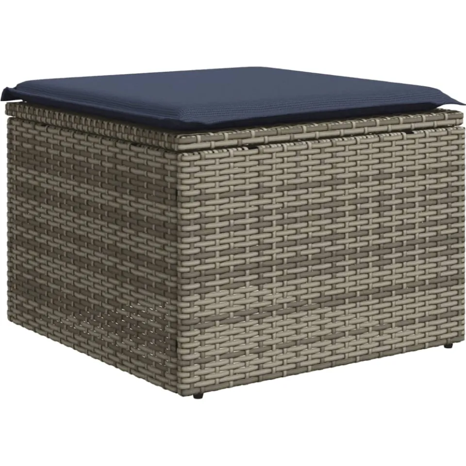 vidaXL 6-delige tuinbankset met kussens, grijs polyrotan, foto 3