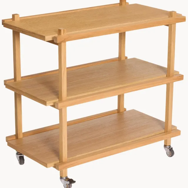 Hübsch Home Houten barcart Crayon Zilverkleurig
