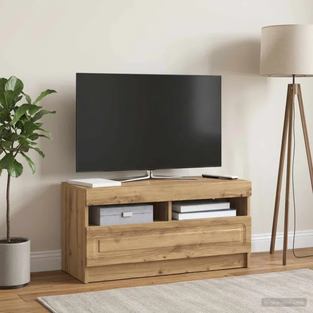 vidaXL LED tv-meubel Artisanaal eiken Bewerkt hout Bruin