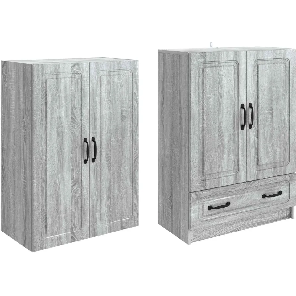 vidaXL Kastenset 2 st Grijs Sonoma Bewerkt hout, foto 4