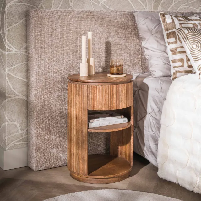 Hoyz Collection Nachtkastje Nola - Beige - 40x40x60 cm