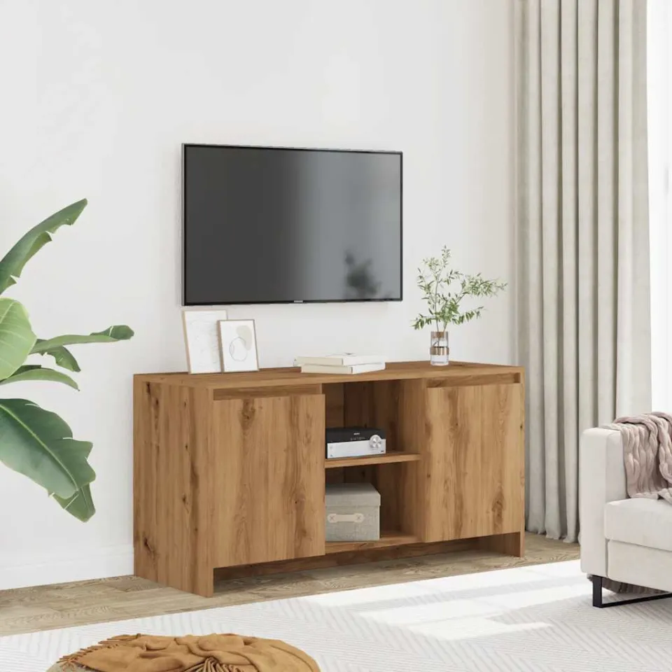 vidaXL Tv-meubel 102x37,5x52,5 cm bewerkt hout artisanaal eikenkleur, foto 2
