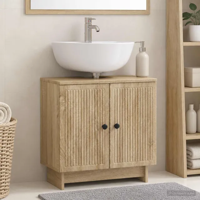 vidaXL Badkamer wastafelkast EDE Sonoma Eiken 59,5 x 31,5 x 59 cm, foto 2