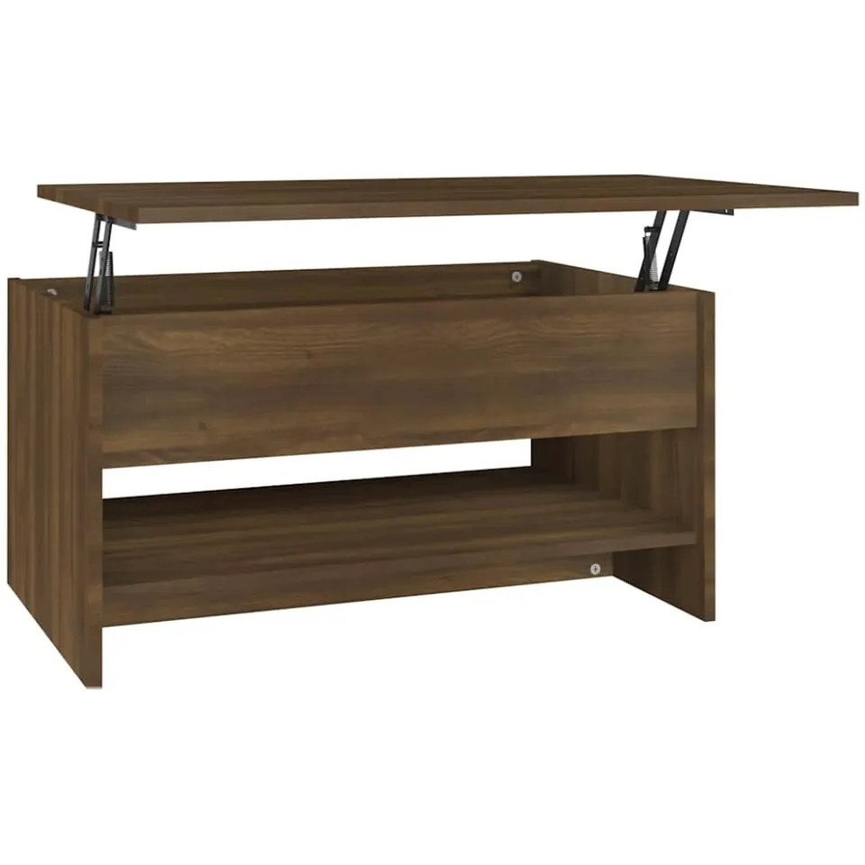 vidaXL Salontafel 80x50x40 cm bewerkt hout bruin eikenkleur