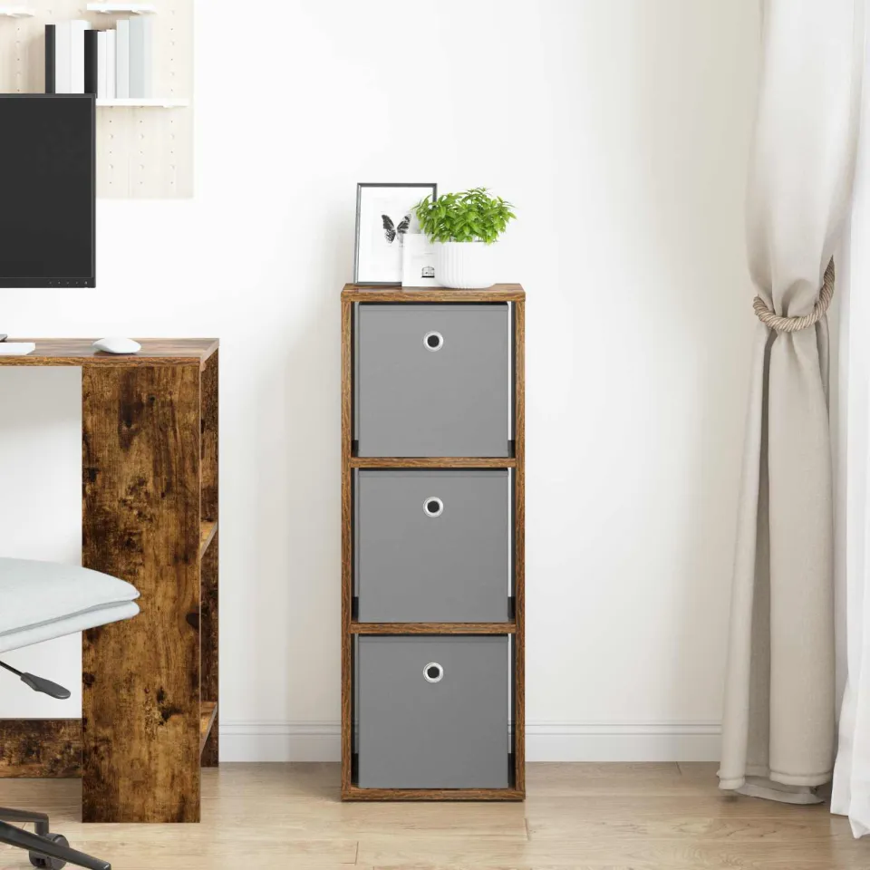 vidaXL Dressoir met lade Gerookt eiken 30,5 x 27 x 84,5 cm, foto 3