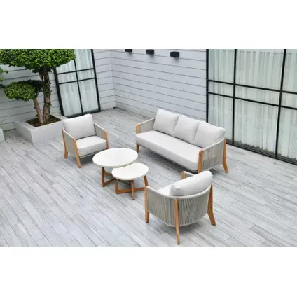 Central Park - Praxis Eigen Merk Central Park Loungeset Aegea - Aluminium/teakhout - 5 Personen, foto 4
