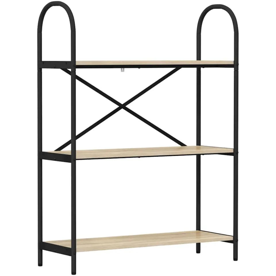 vidaXL Boekenkast 3-laags 80 x 30 x 109 cm Bewerkt hout Sonoma Eiken, foto 4