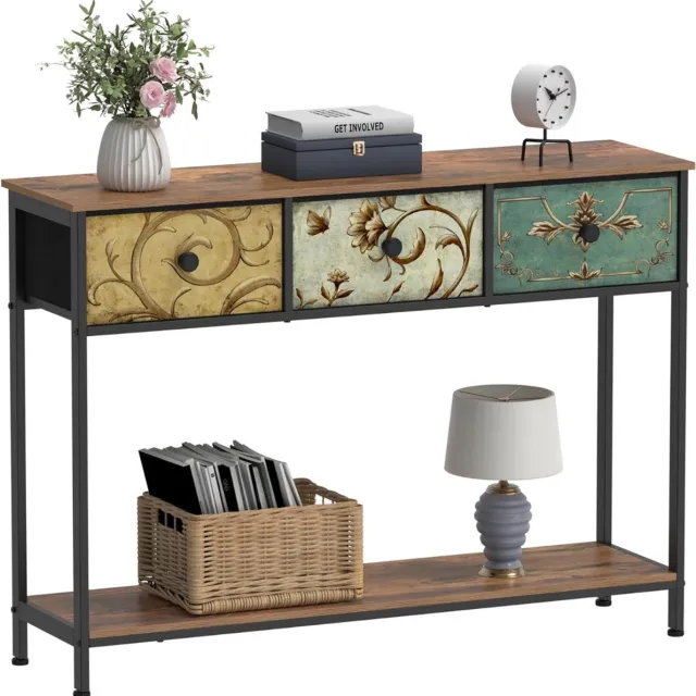 DailySupplies® Wandtafel - Dressoir Kasten - Haltafel - Zwart - Industrieel Bruin