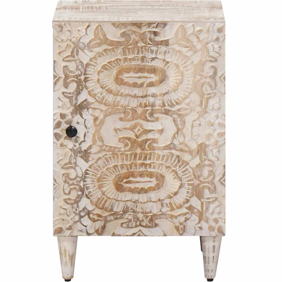 vidaXL Badkamerkast Wit 38 x 33 x 58 cm Massief Mango Hout, foto 3